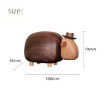 Cartoon Sheep Home Decor – Black Walnut Wood - Image 6