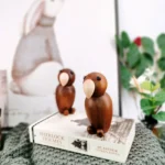 Hand Wooden Parrot Sculpture - Image 3