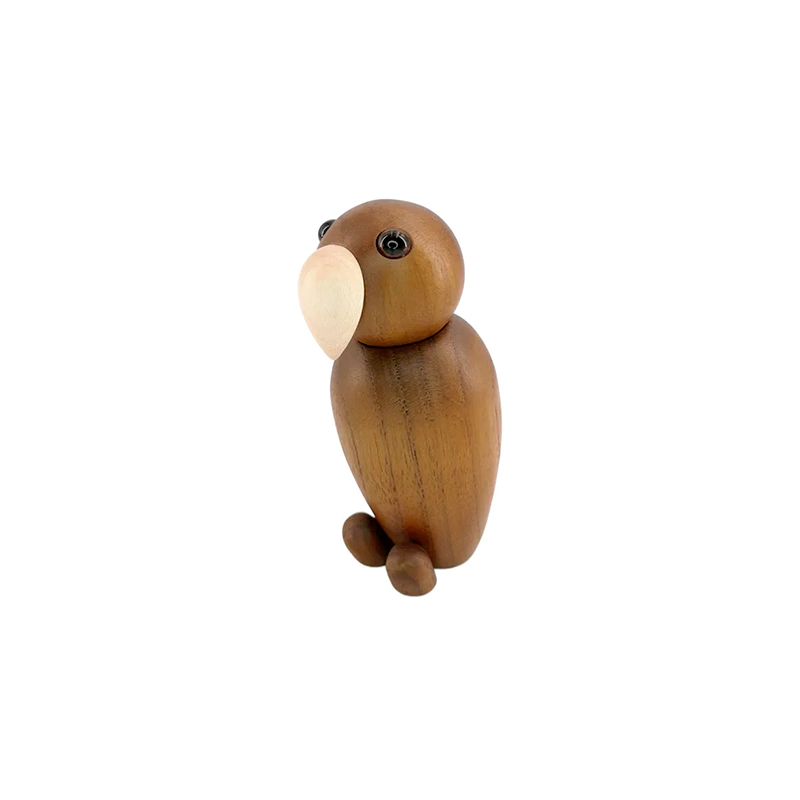 Wooden-Parrot-Study-Office-Living-Room-Decoration-Birthday-Gift Hand Wooden Parrot Sculpture - Image 1